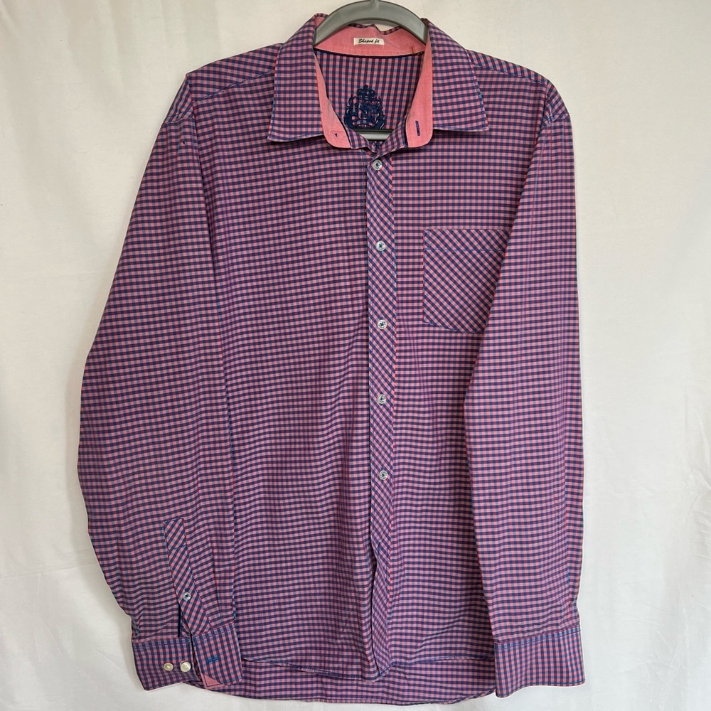 Bugatchi Blue & Pink Plaid Button Down